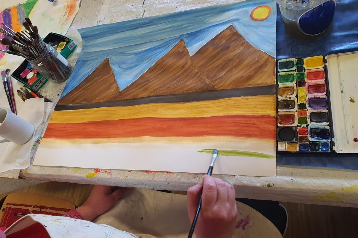 Die Freitagsmaler der Freizeitgruppe Gerlingen in Aktion Die Freitagsmaler der Freizeitgruppe Gerlingen in Aktion