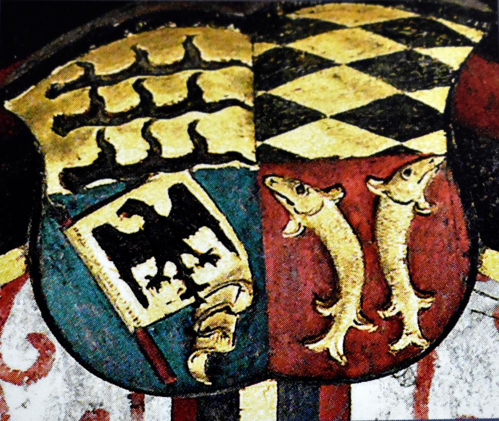 Schlussstein mit herzoglichem Wappen von 1495