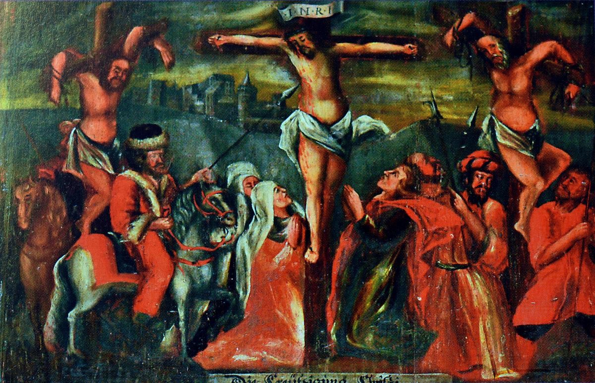 Kreuzigung Jesu, eines von 26 Emporenbildern
