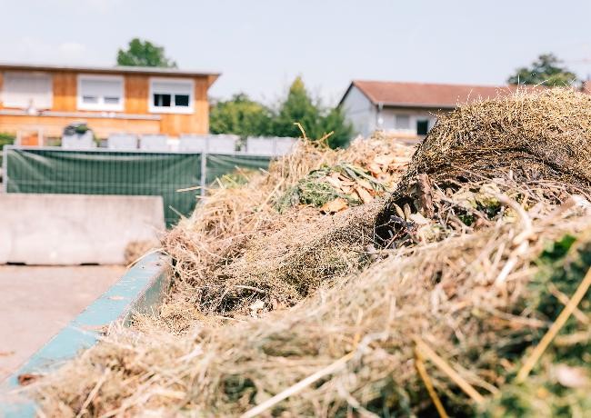 Grüngutcontainer auf dem Häckselplatz