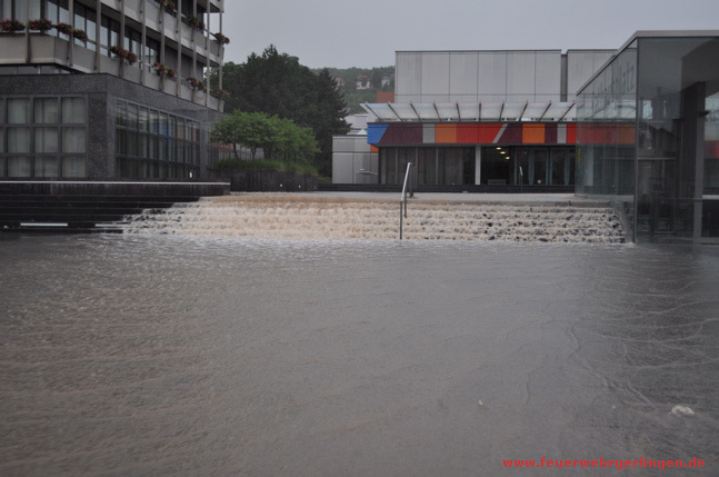 Überflutung des Rathausplatzes