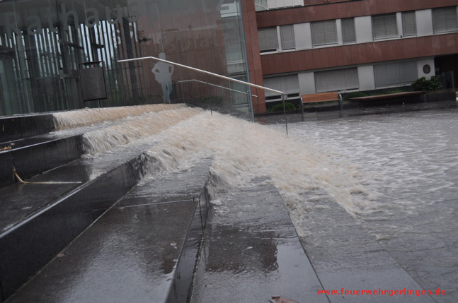 Überflutung des Rathausplatzes