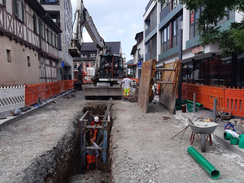 Baustelle Minkreisverkehr Lammkreuzung 