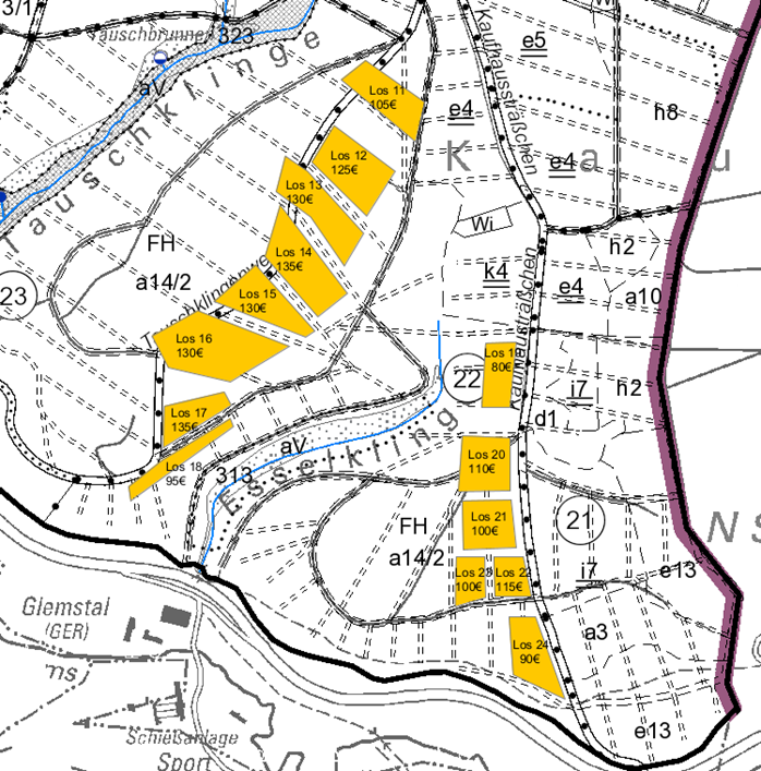 Karte Lose 11 bis 24